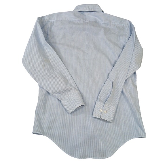 Manhattan The Natural Men's Blue Striped Size 15/12 -‎ 32/33 Long Sleeve Shirt - Picture 2 of 8